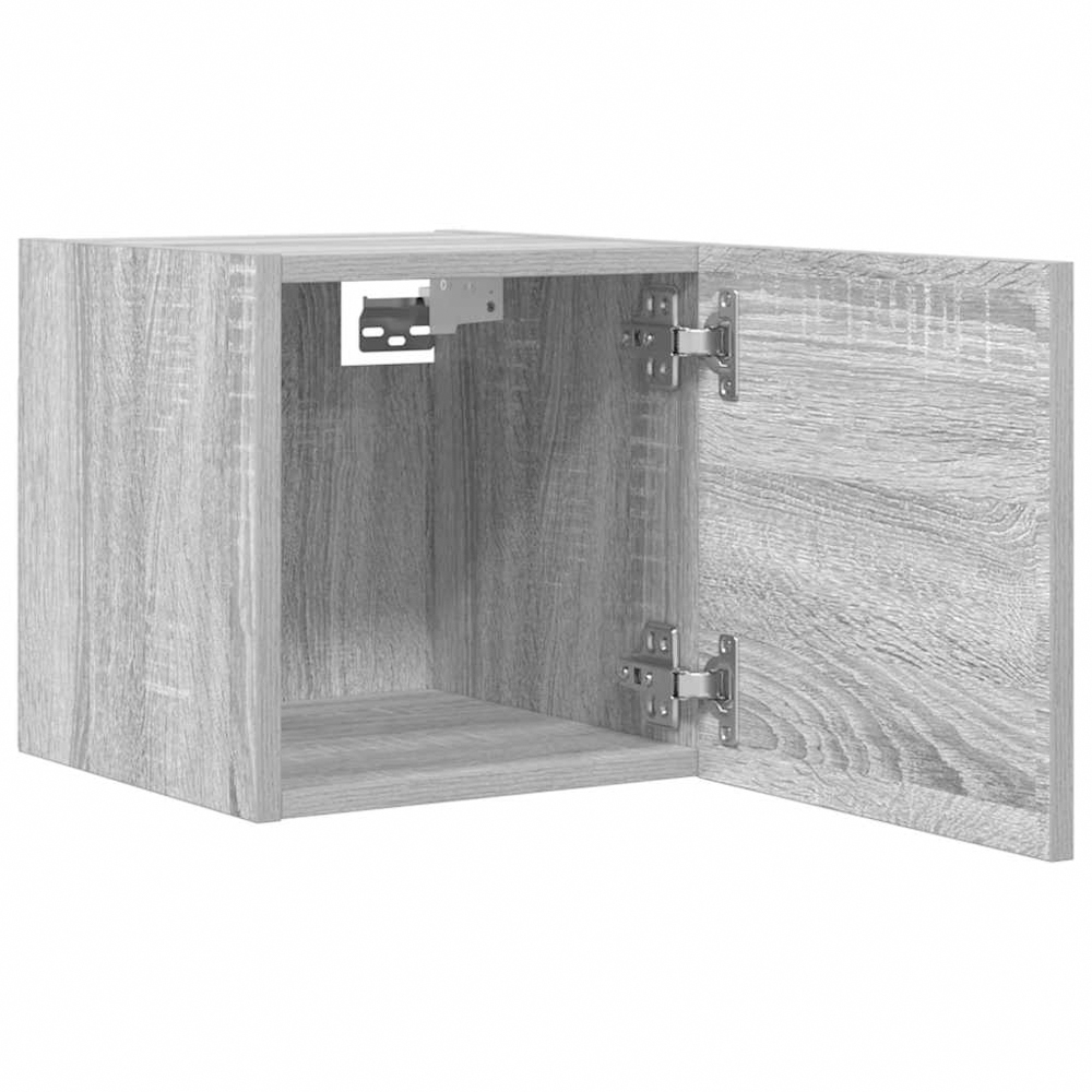 vidaXL Single Door Grey Sonoma Wall Mounted TV Cabinet Image 6
