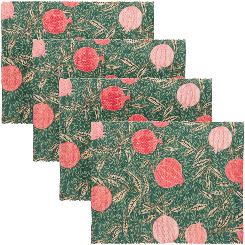 Paoletti 4 Pack Green Pomegranate Trending Placemat 46 x 36cm Image 1