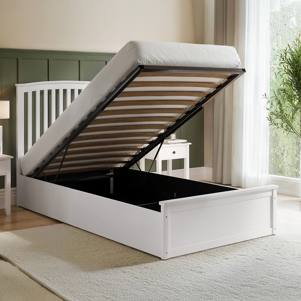 Flair Wharfedale Single White Wooden Ottoman Bed Image 5