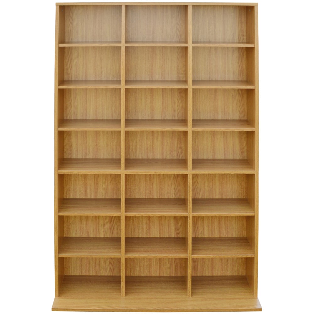 Watsons Pigeon Hole Beech 21 Shelf CD and DVD Media Storage Unit Image 3