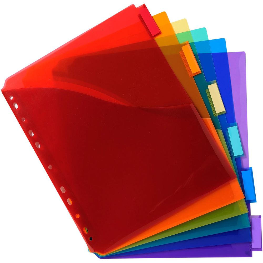 Exacompta A4 Maxi 6 Section Assorted Colour Polypropylene Divider 10 Pack Image 2