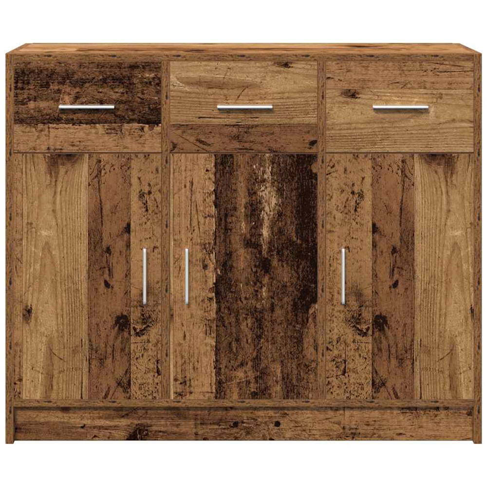vidaXL 3 Door 3 Drawer Old Wood Wide Sideboard Image 4
