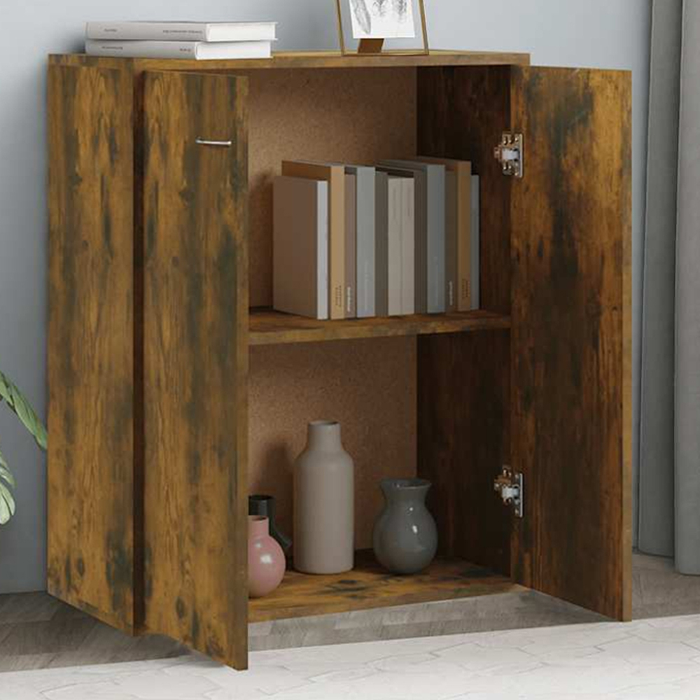 vidaXL 2 Door Smoked Oak Sideboard Image 1