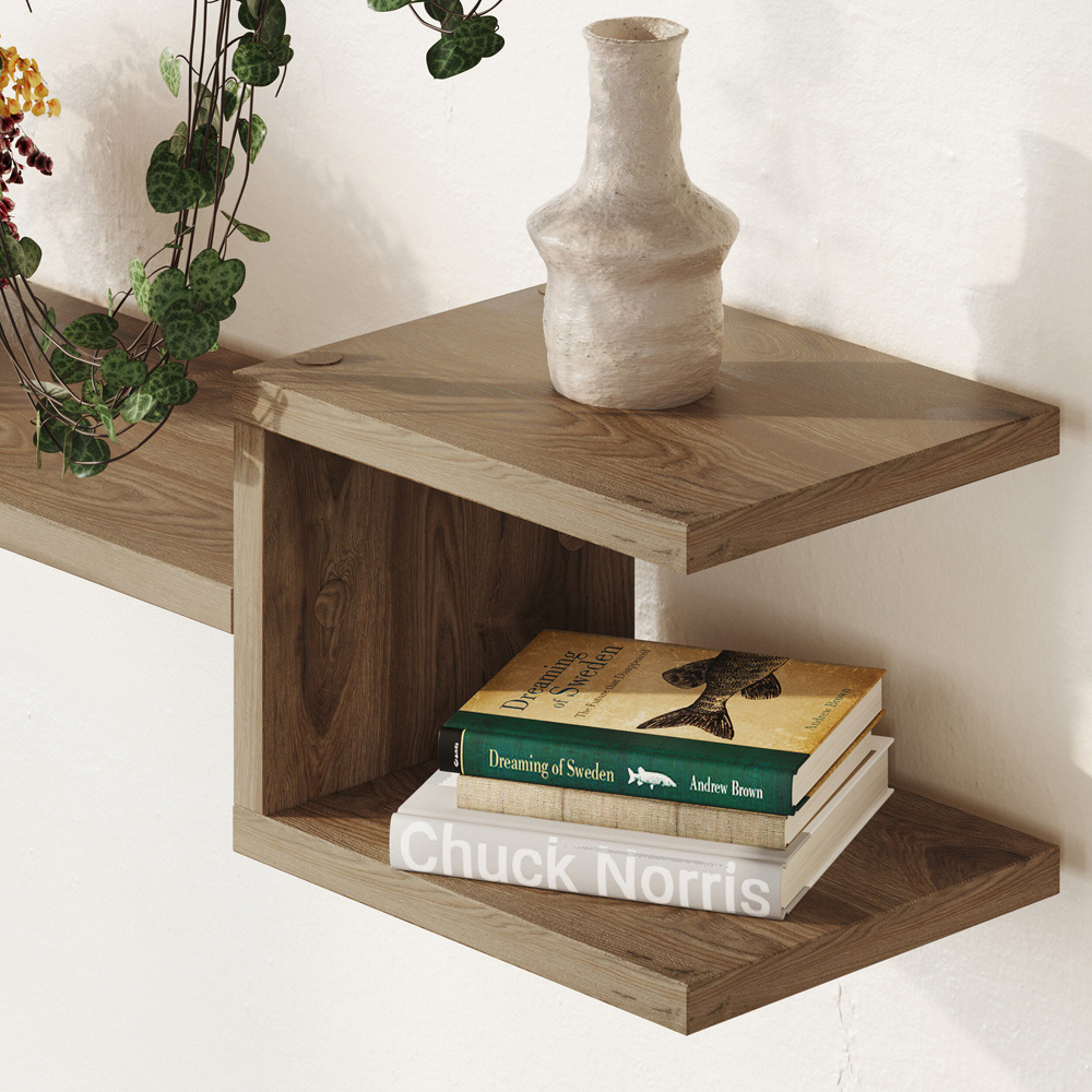 Decortie Set of 2 Fork Deep Oud Floating Shelf Image 3