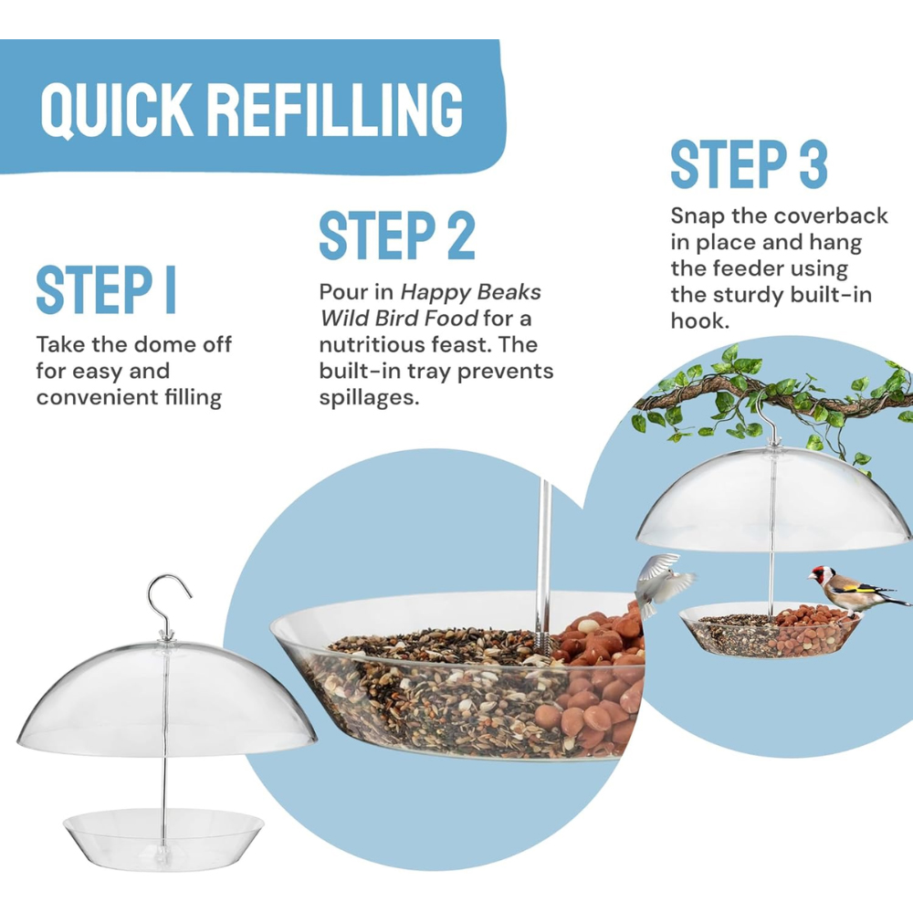 Happy Beaks Squirrel-Proof Design Domed Hanging Bird Feeder Image 3