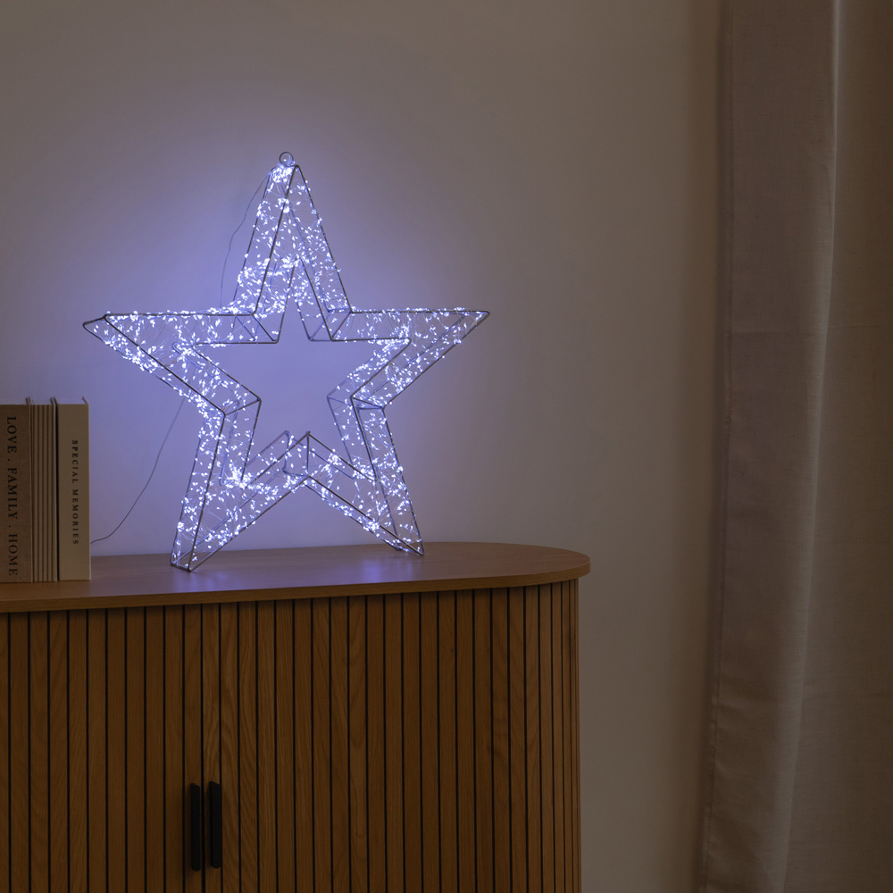 Samuel Alexander 1800 Cool White LED Light-Up Silver Christmas Galaxy Star 58cm Image 7