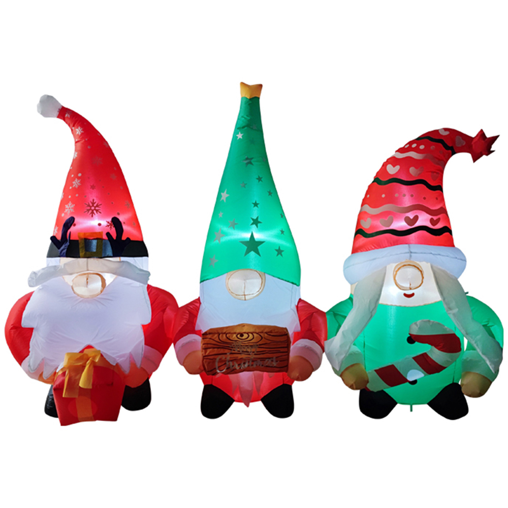 Living and Home Inflatable Multicolour Gnomes LED Christmas Decoration 6.9ft Image 2