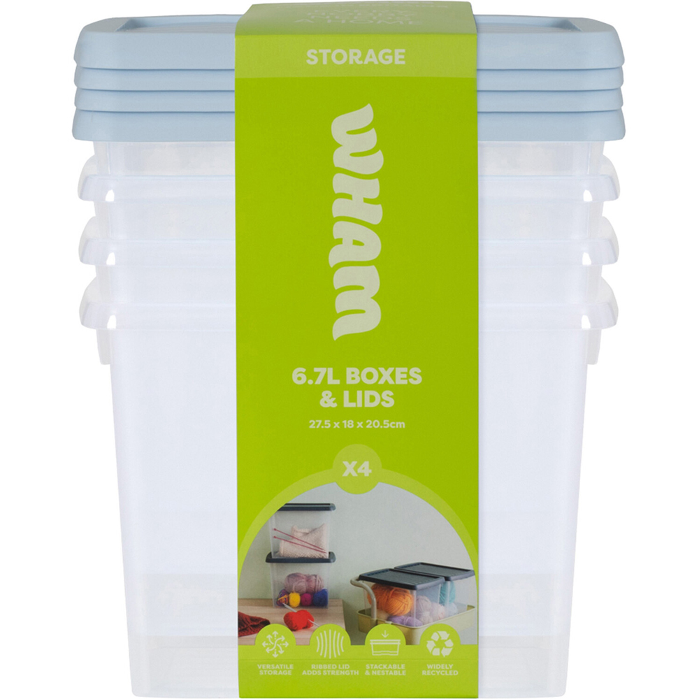 Pack of 4 Wham Storage Boxes Ice Blue Image 2