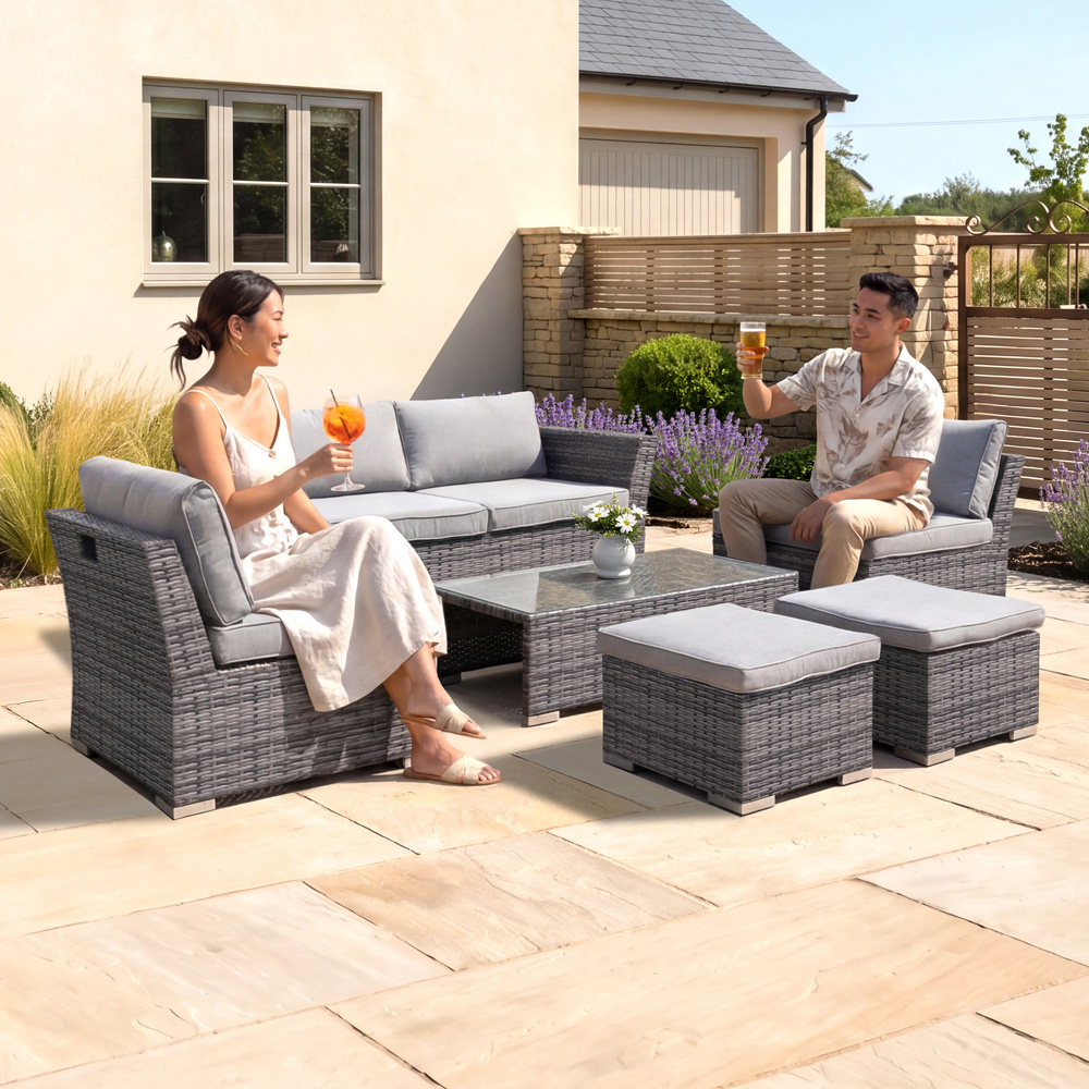 Charles Bentley St Tropez 6 Seater Rattan Effect Lounge Set Image 8