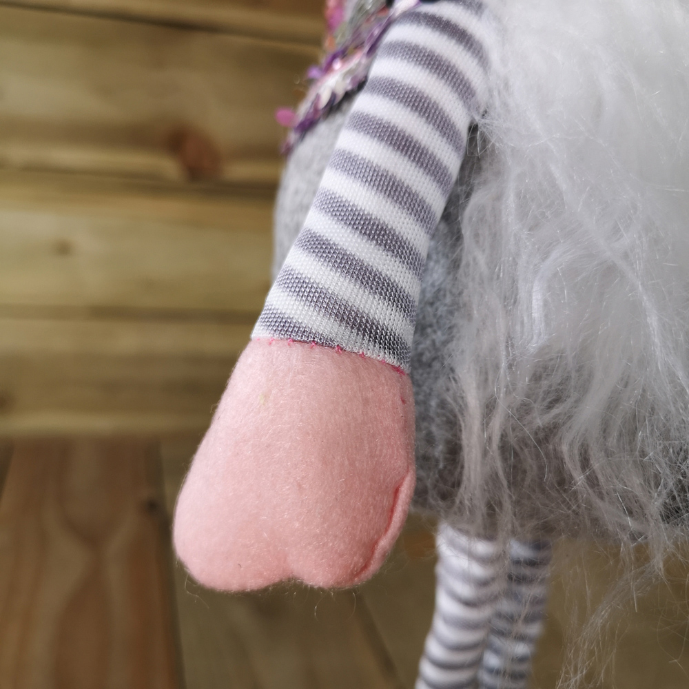 Samuel Alexander Grey Pink and White Extendable Gonk Christmas Decoration 50cm Image 4