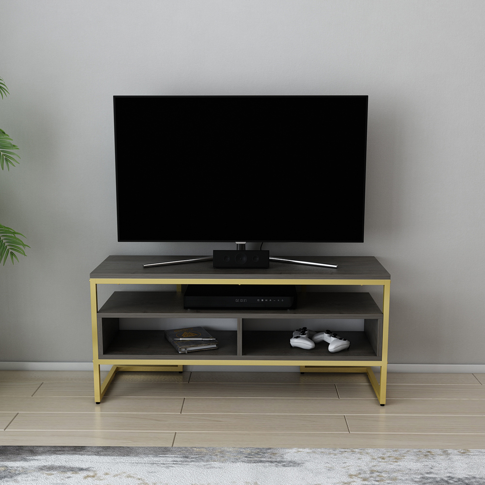 Decorotika Merrion 3 Shelf Gold Wenge TV Stand for 50 inch TV Image 4