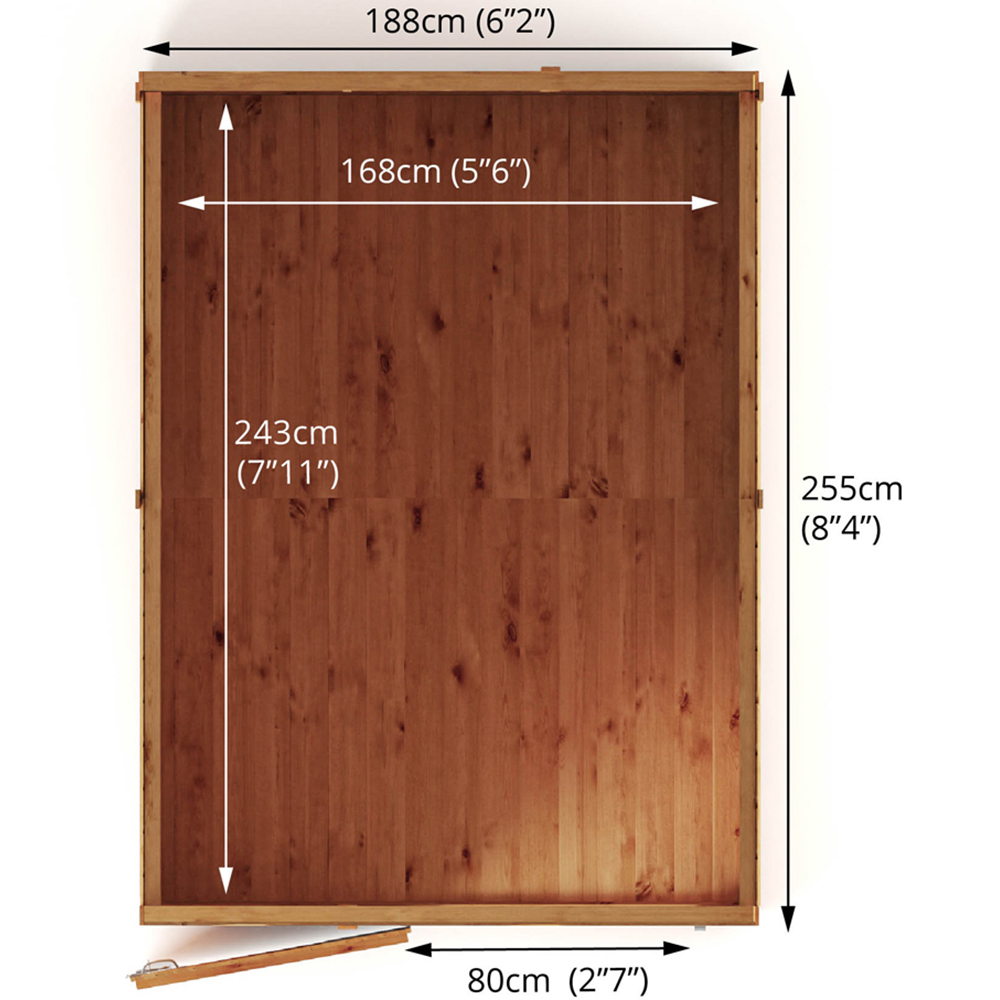 Mercia Woodsman 8 x 6ft Shiplap Pent Shed Image 8