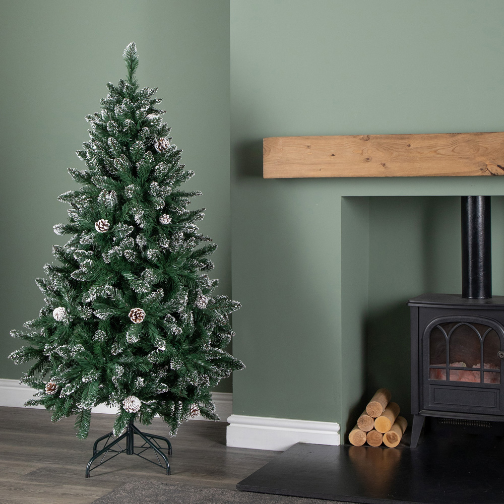 Samuel Alexander Rocky Mountain Pine Artificial Christmas Tree with 526 Snow Tipped Branches 5ft Image 8