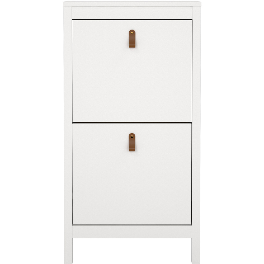 Florence Barcelona 2 Flip Down Doors White Shoe Cabinet Image 3