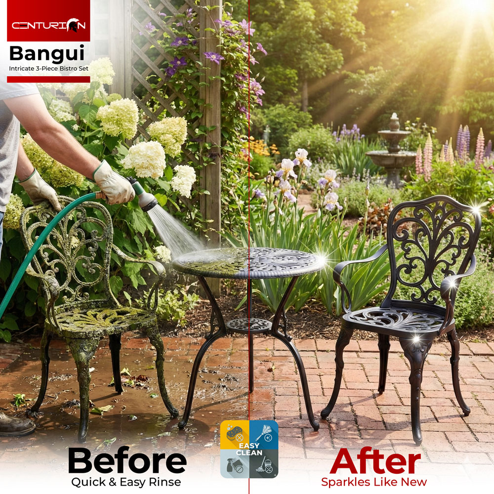 Centurion Supports Bangui 2 Seater Bistro Set Black Image 8