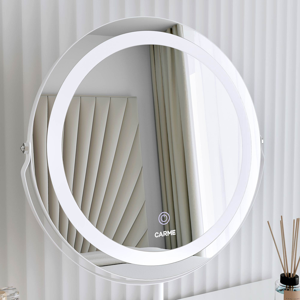 CARME Home Ava LED Marble White Touch Sensor Light Mirror Image 4