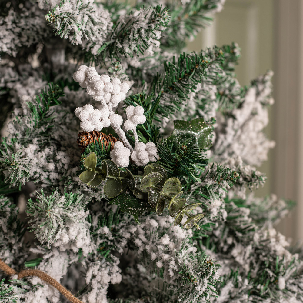 Samuel Alexander White Berries and Pinecone Eucalyptus Pick Christmas Decoration 20cm Image 4