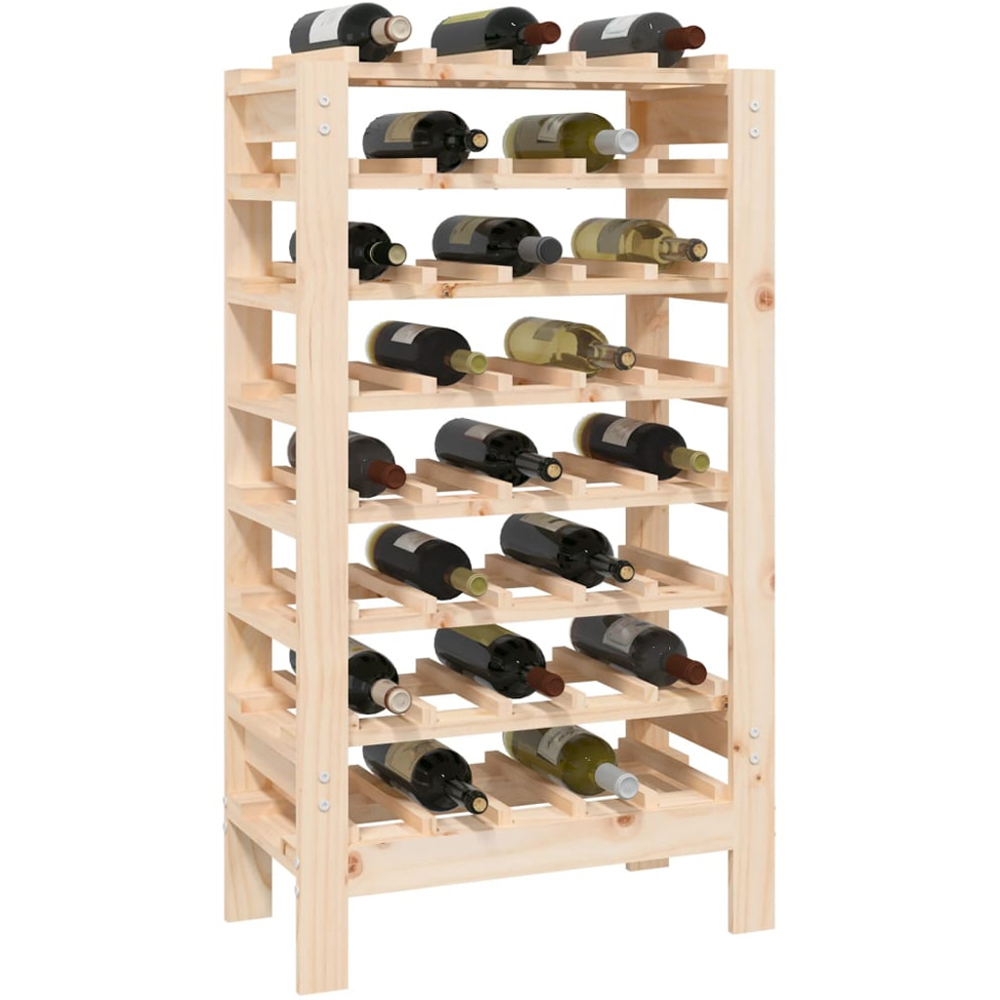 vidaXL 40 Bottle Natural Brown Freestanding Wine Rack Image 3