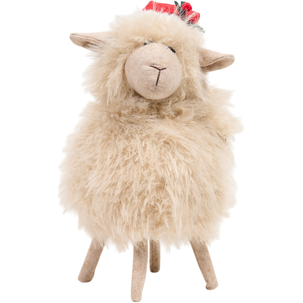 Fluffy Christmas Sheep Decoration Neutral Image 1