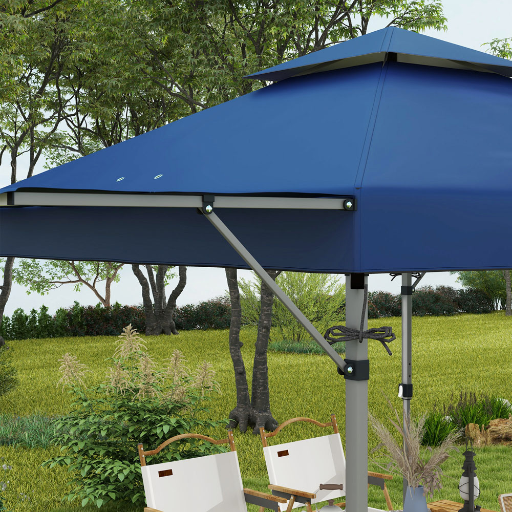 Outsunny 5 x 3m Blue Pop Up Gazebo with Extend Dual Awnings Image 3