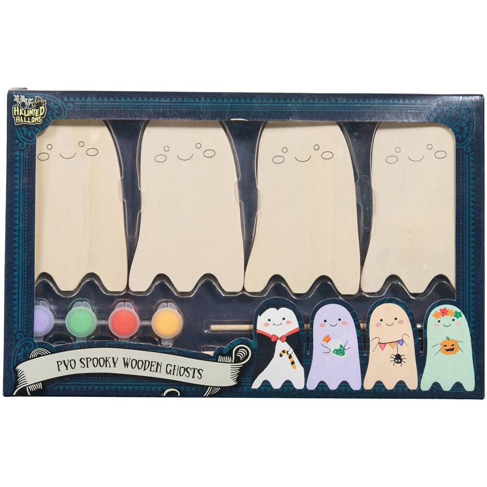 Paint Your Own Spooky Wooden Ghosts Kit Image 3
