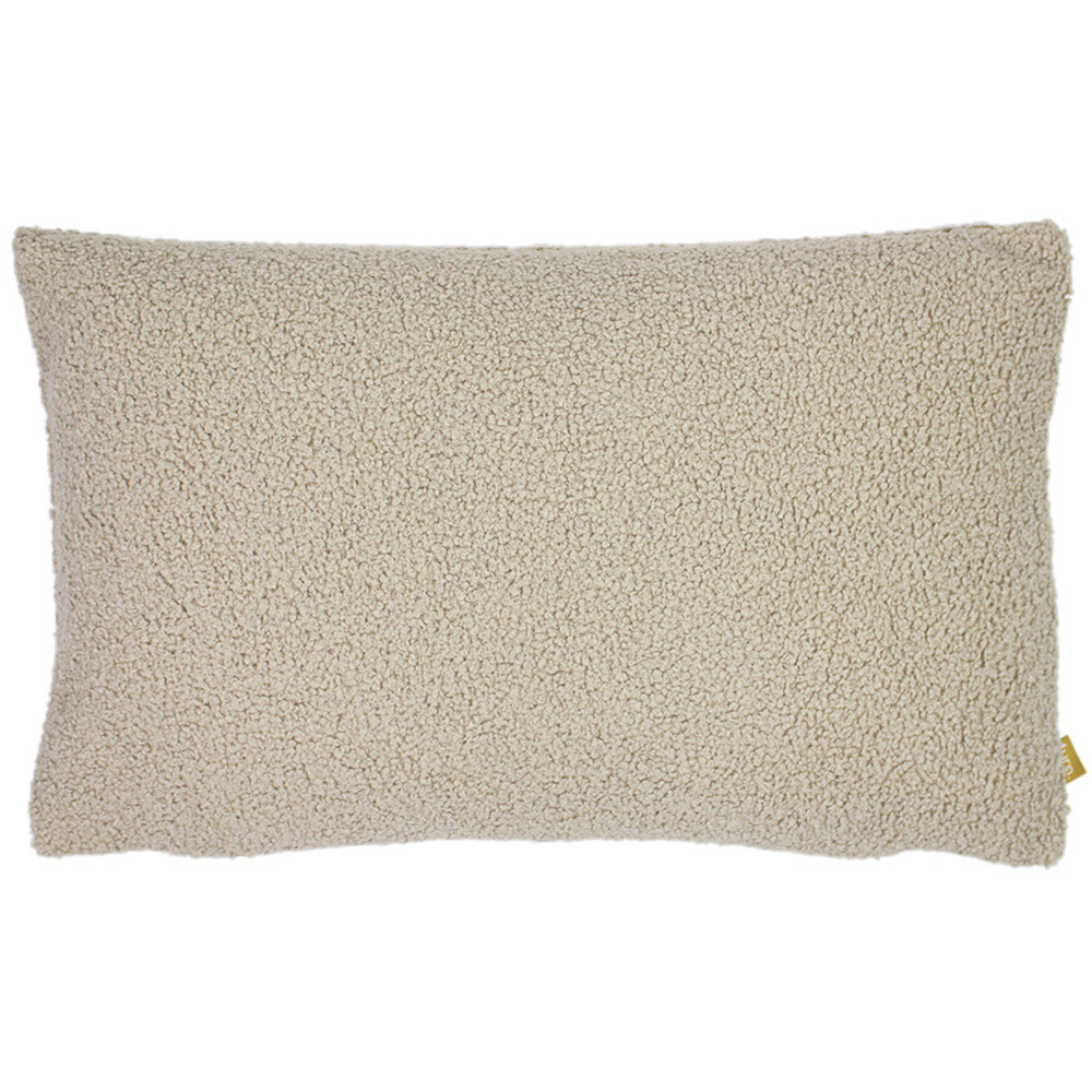 furn. Malham Latte Fleece Rectangular Cushion Image 1