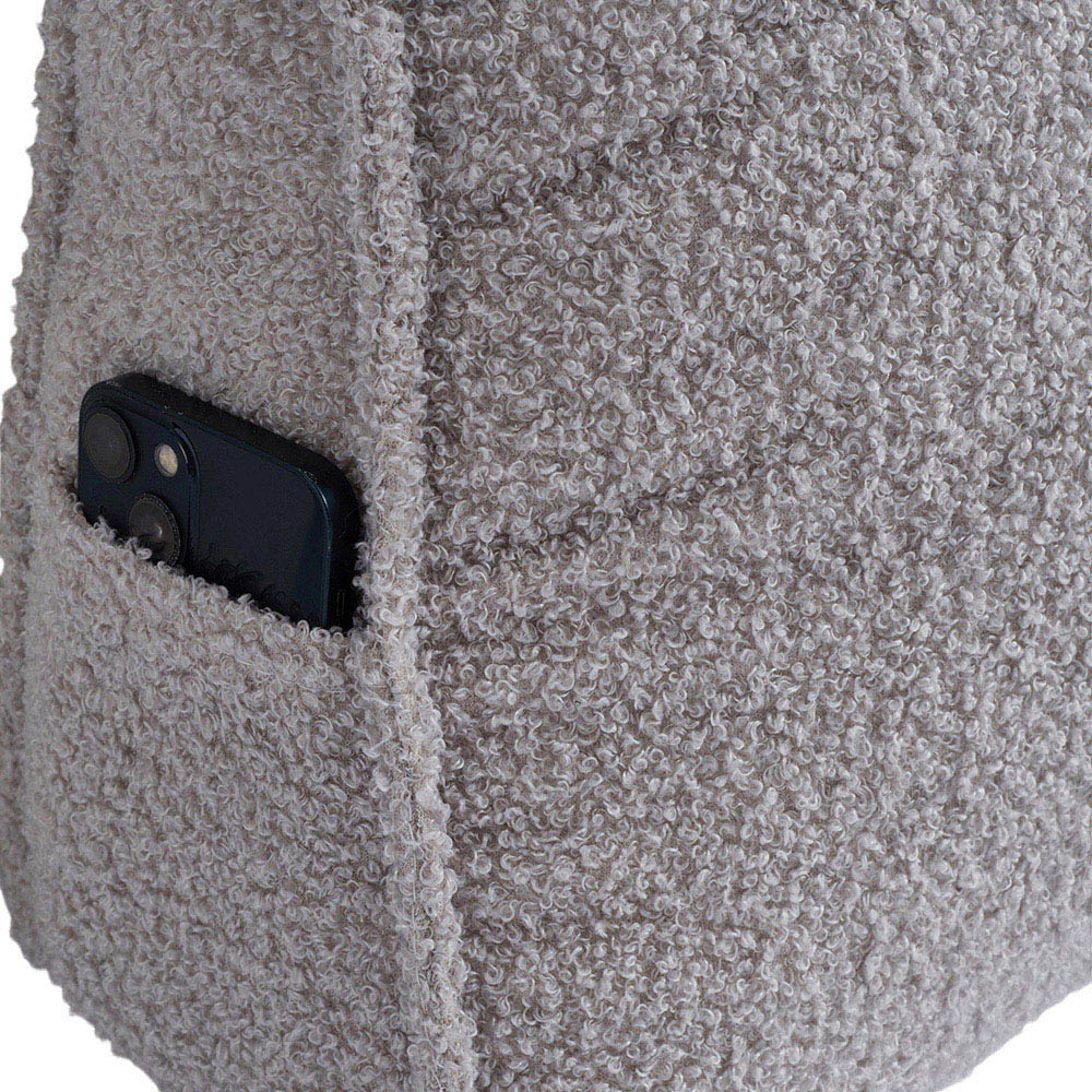 Living and Home Grey Teddy Fleece Wedge Headboard Pillow with Side Pocket 50 x 180cm Image 6