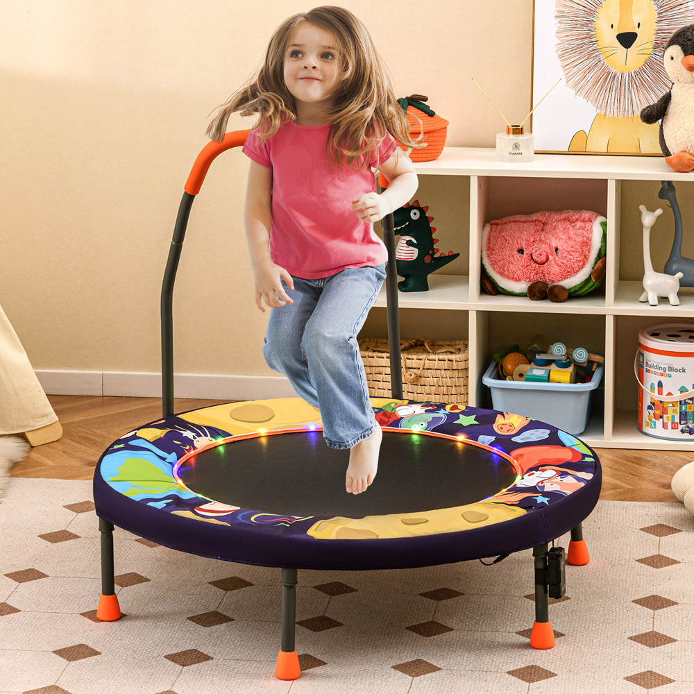 Costway Purple Kids Folding Mini Trampoline Image 2