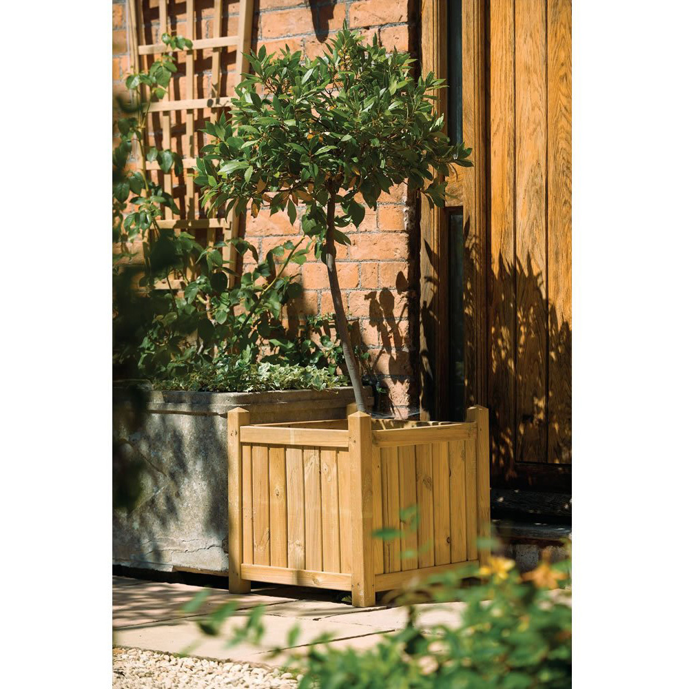 Rowlinson Wooden Outdoor Square Planter 50cm Image 3