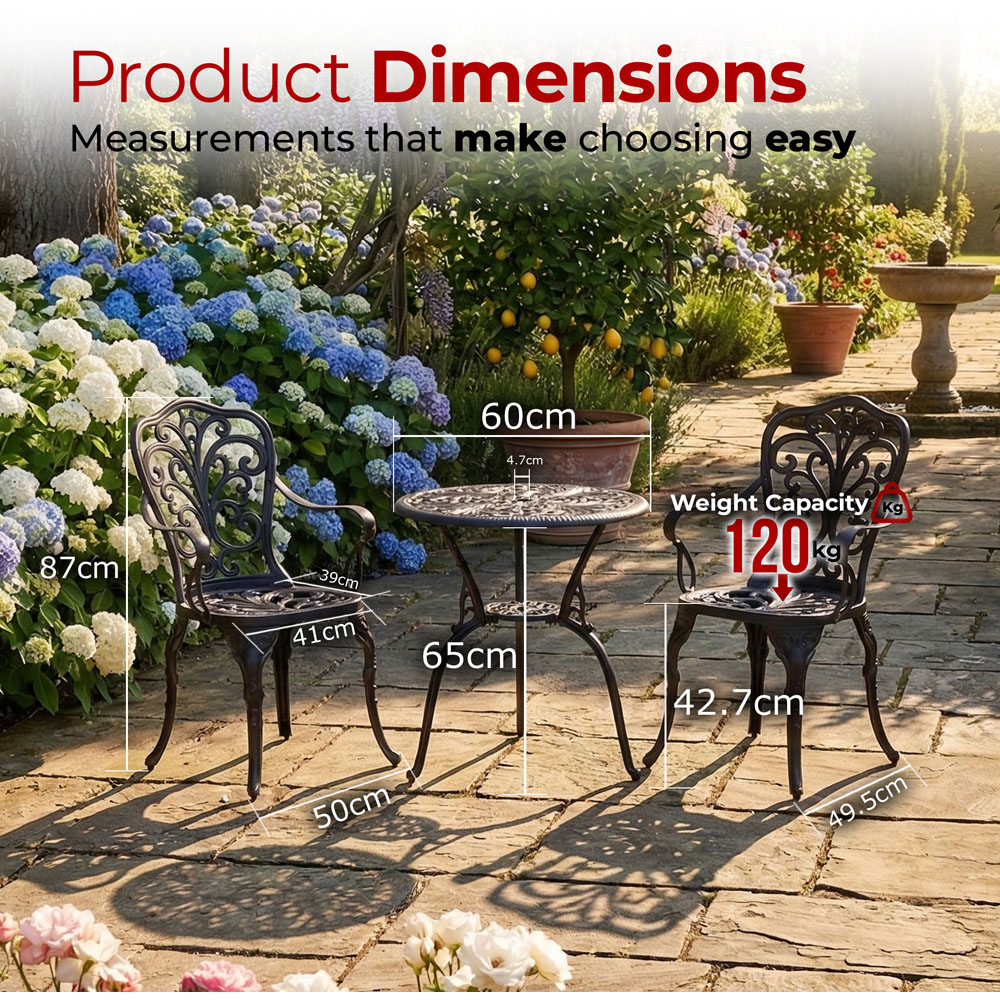 Centurion Supports Bangui 2 Seater Bistro Set Black Image 9
