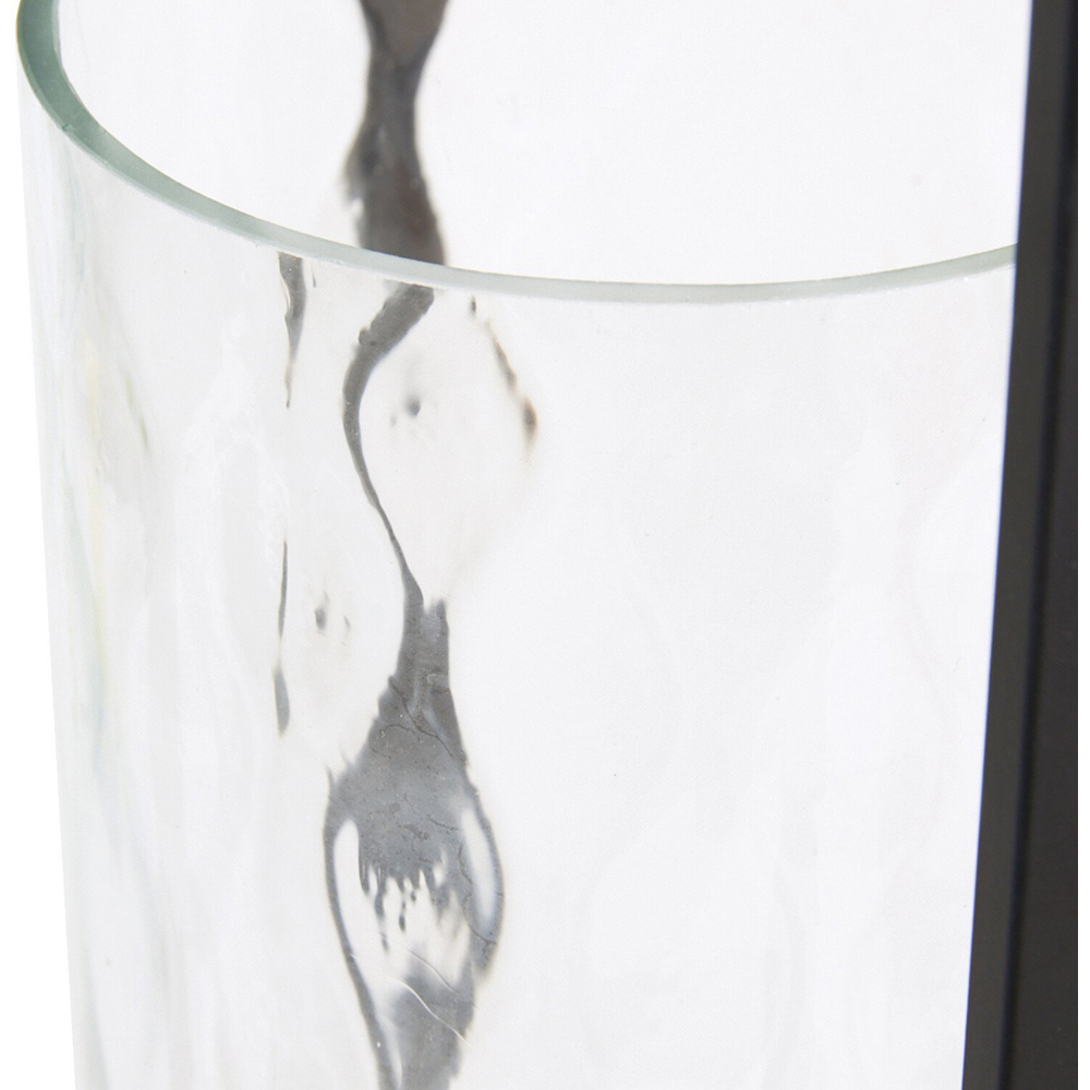 Mari Large Hammered Lantern - Black and Clear Image 3