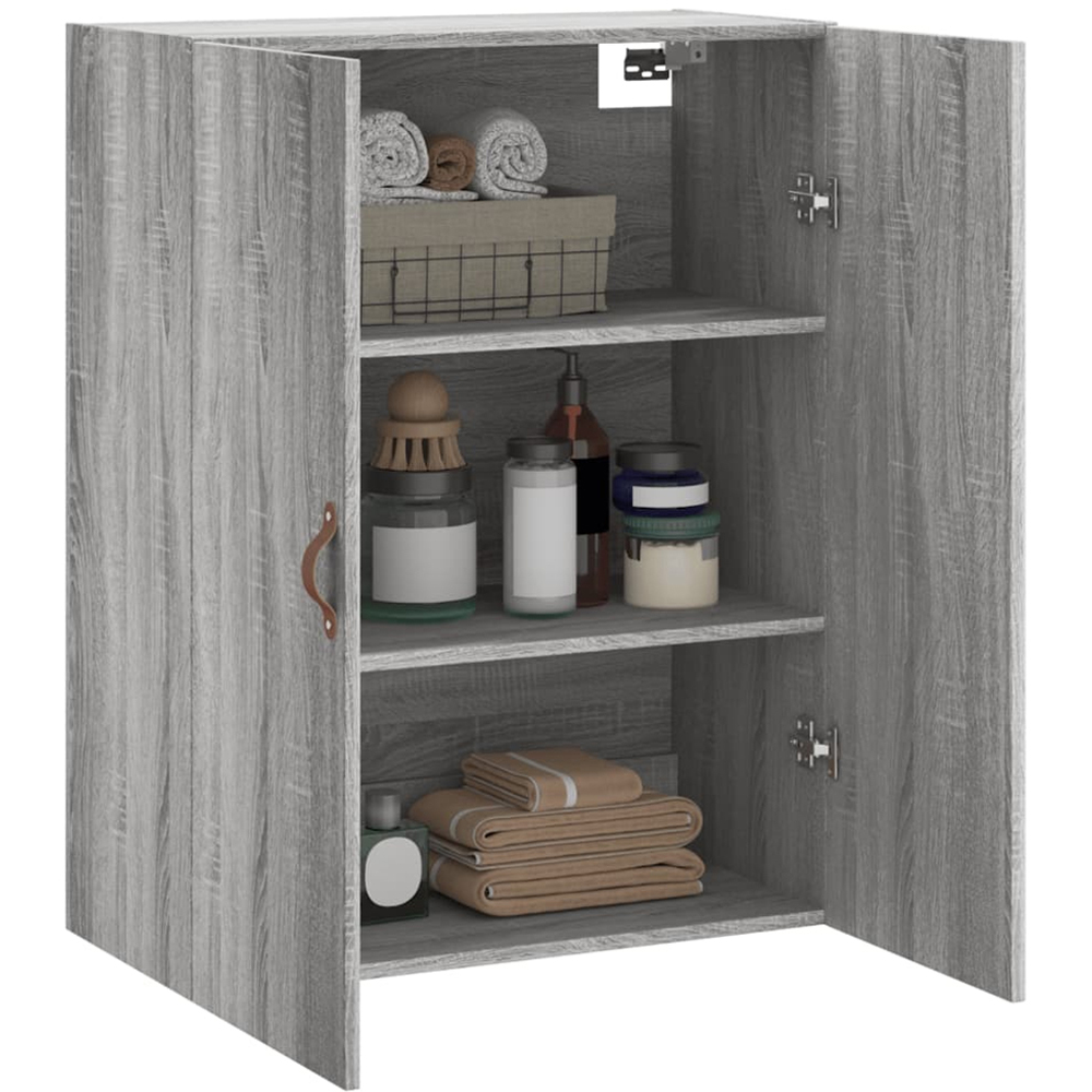 vidaXL 2 Door Grey Sonoma Wall Mounted Cabinet Image 5