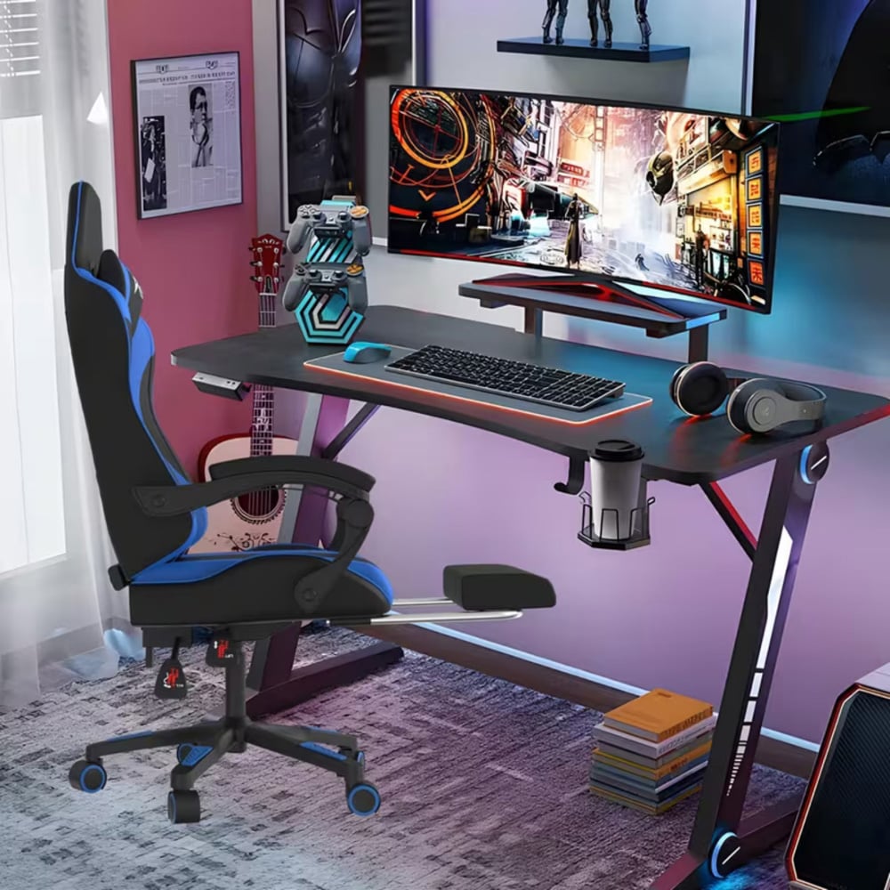 Alivio Blue Ergonomic Massage Gaming Chair Image 6