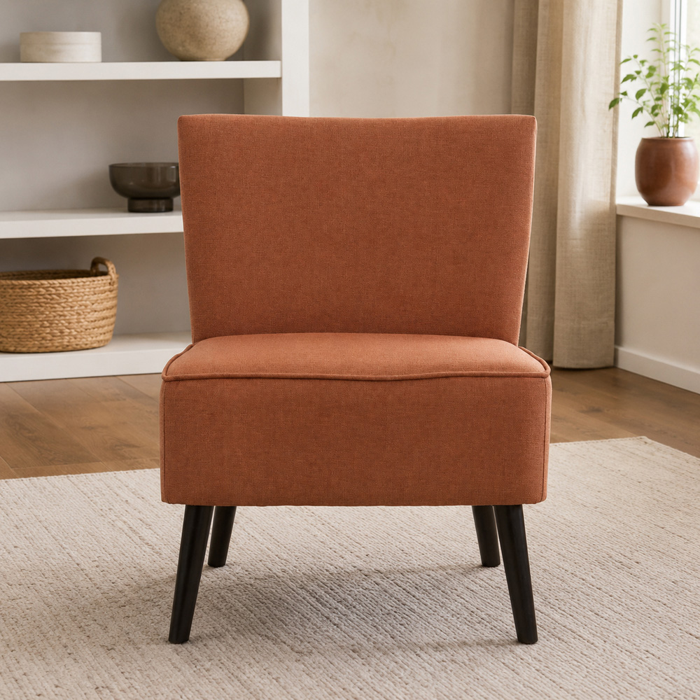 Premier Housewares Stockholm Terracotta Fabric Accent Chair Image 6