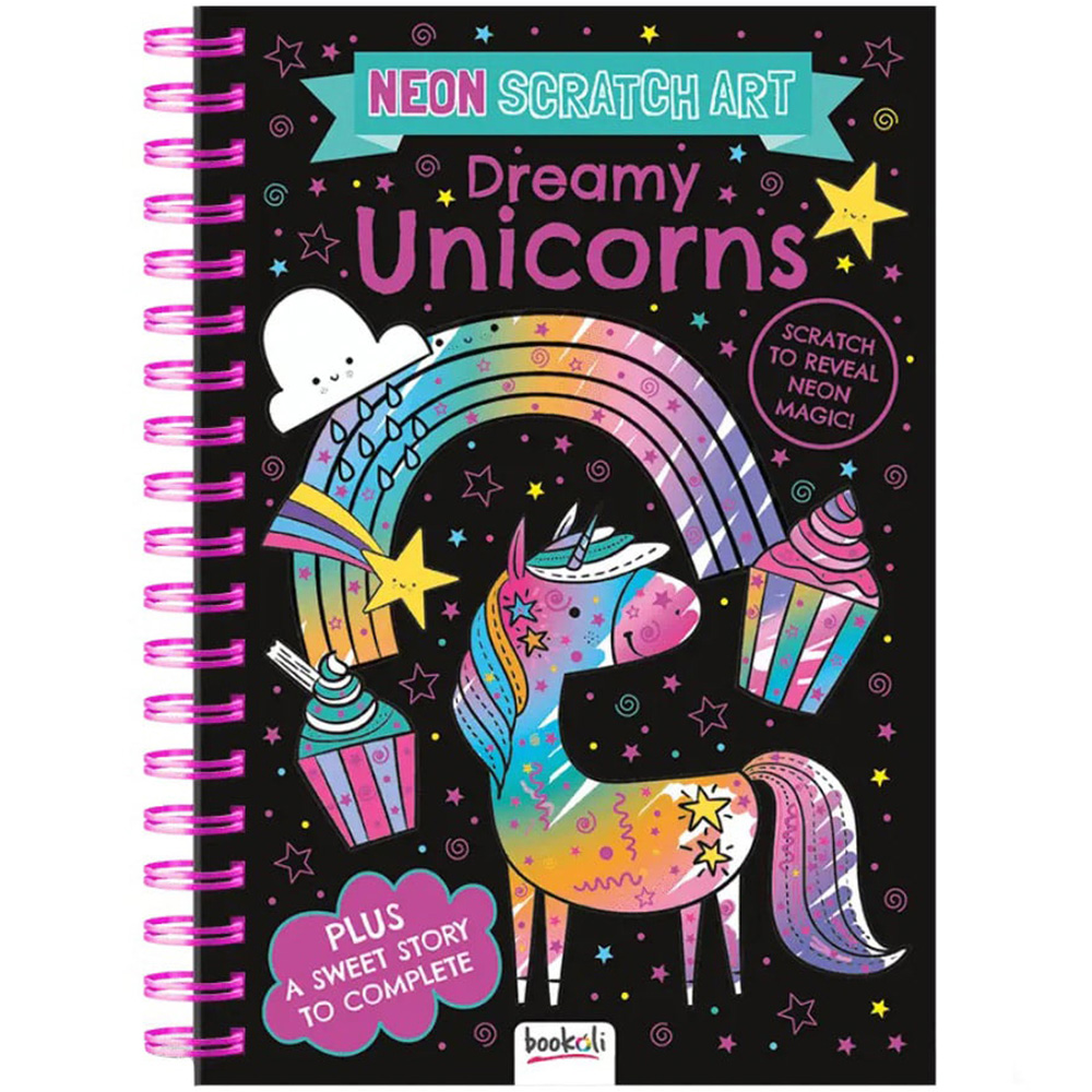 Curious Universe Neon Scratch Art Amazing Unicorns Artbook Image 1