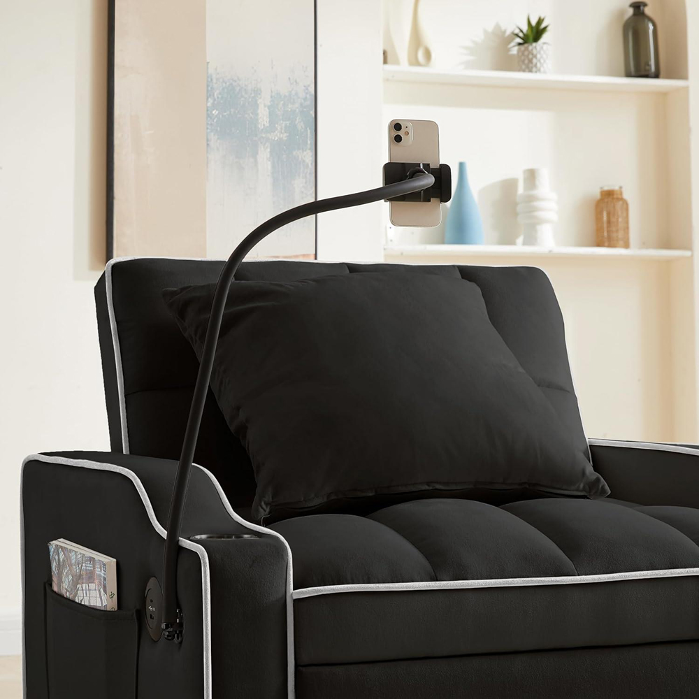 Kosy Koala Convertible Black Sofa Sleeper Chair Image 6