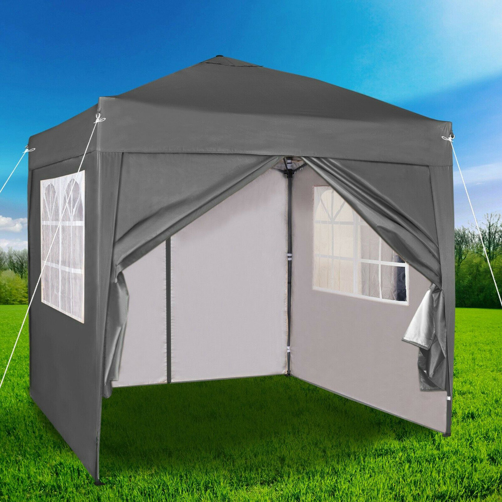 Grey 2 x 2m Pop Up Gazebo with Removable Sidewalls Image 5