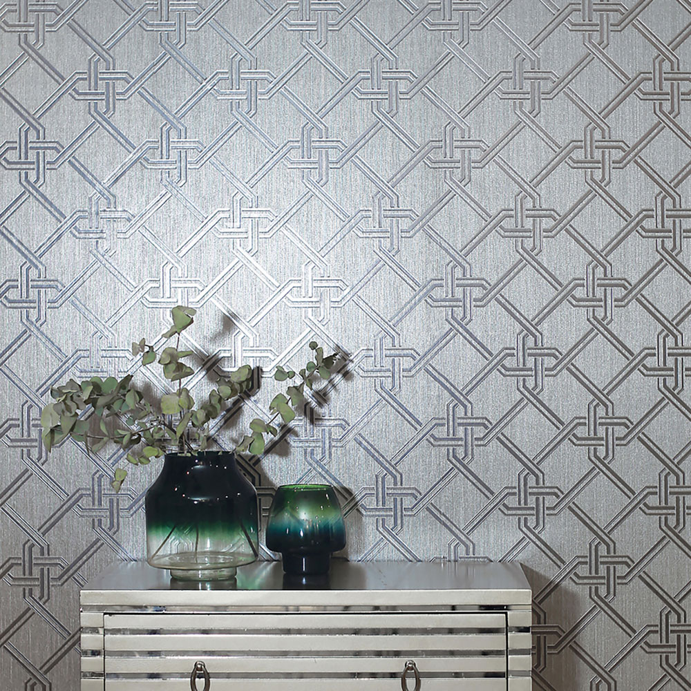 Arthouse Gianni Foil Silver Wallpaper Image 7