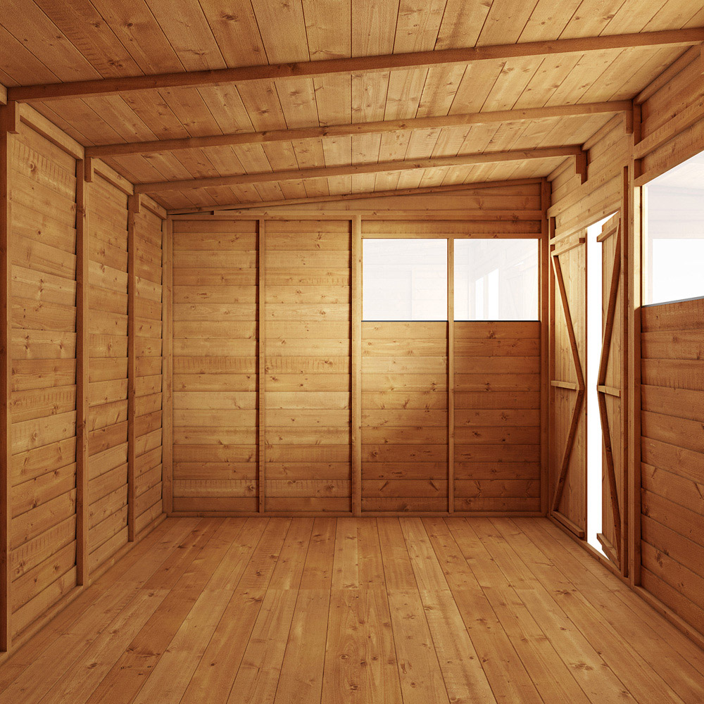 StoreMore 4 x 8ft Double Door Overlap Pent Shed Image 3
