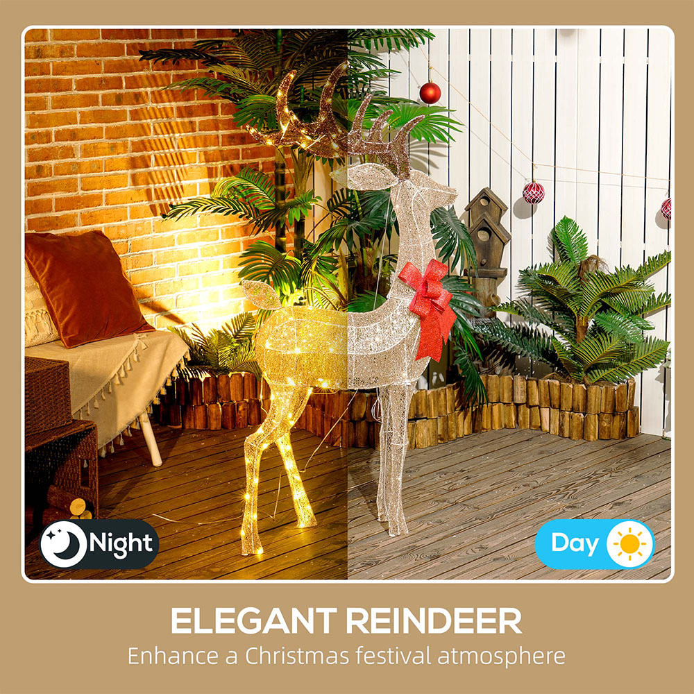 Everglow Light Up Gold Reindeer Christmas Decoration Image 4