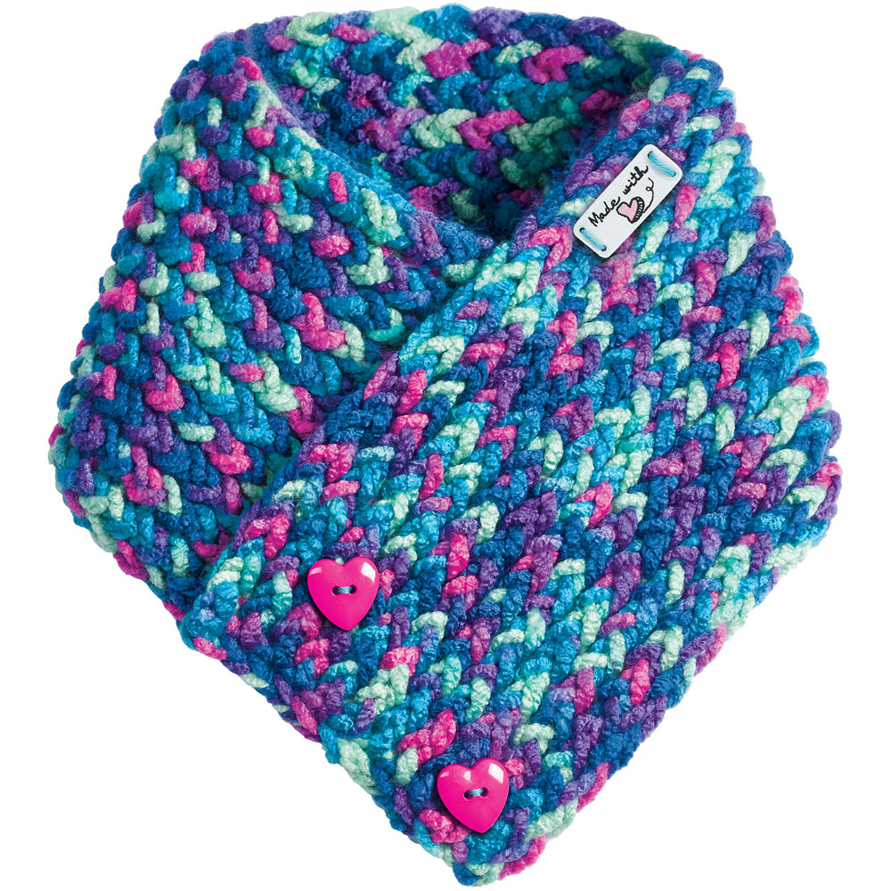 Creativity For Kids Blue Quick Knit Button Scarf Craft Kit Image 9