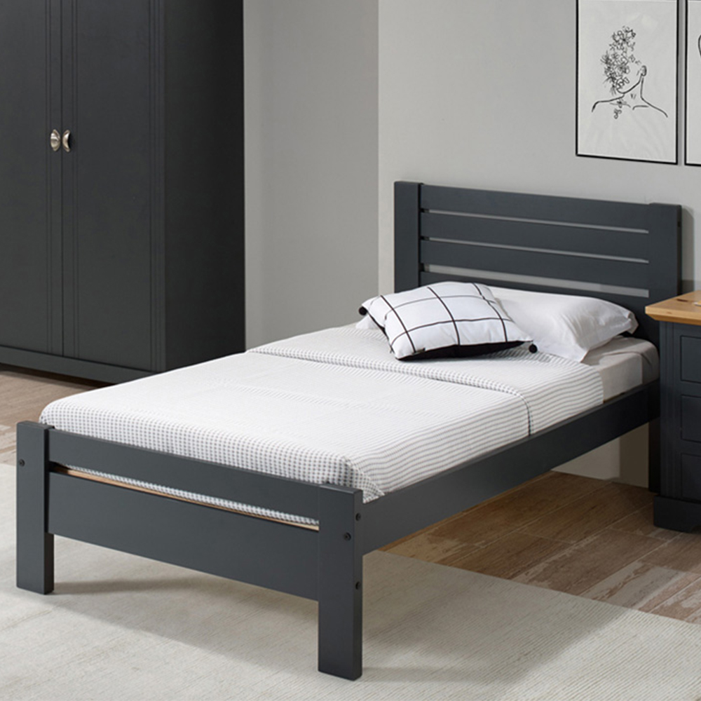 Seconique Toledo Single Grey Bed Image 1