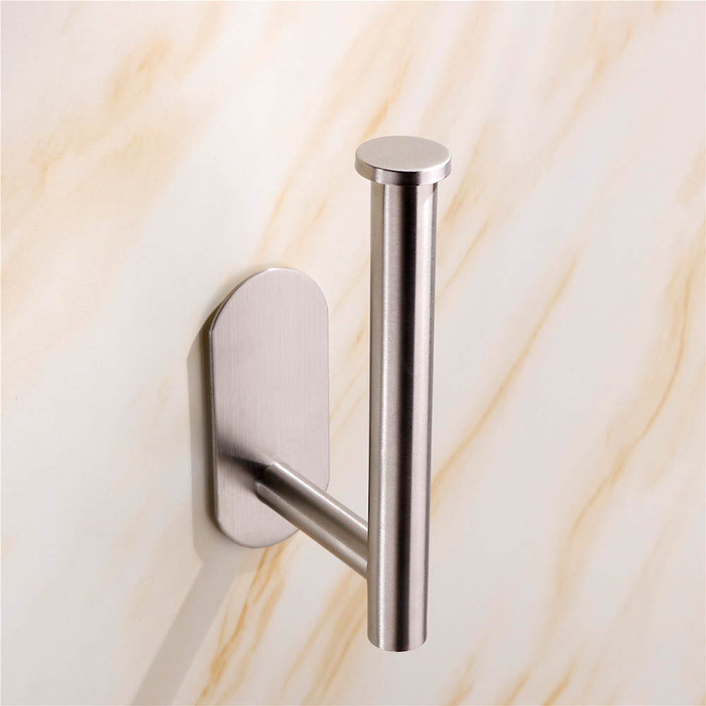 Living and Home Silver Wall Mounted Stainless Steel Toilet Paper Roll Holder Image 2