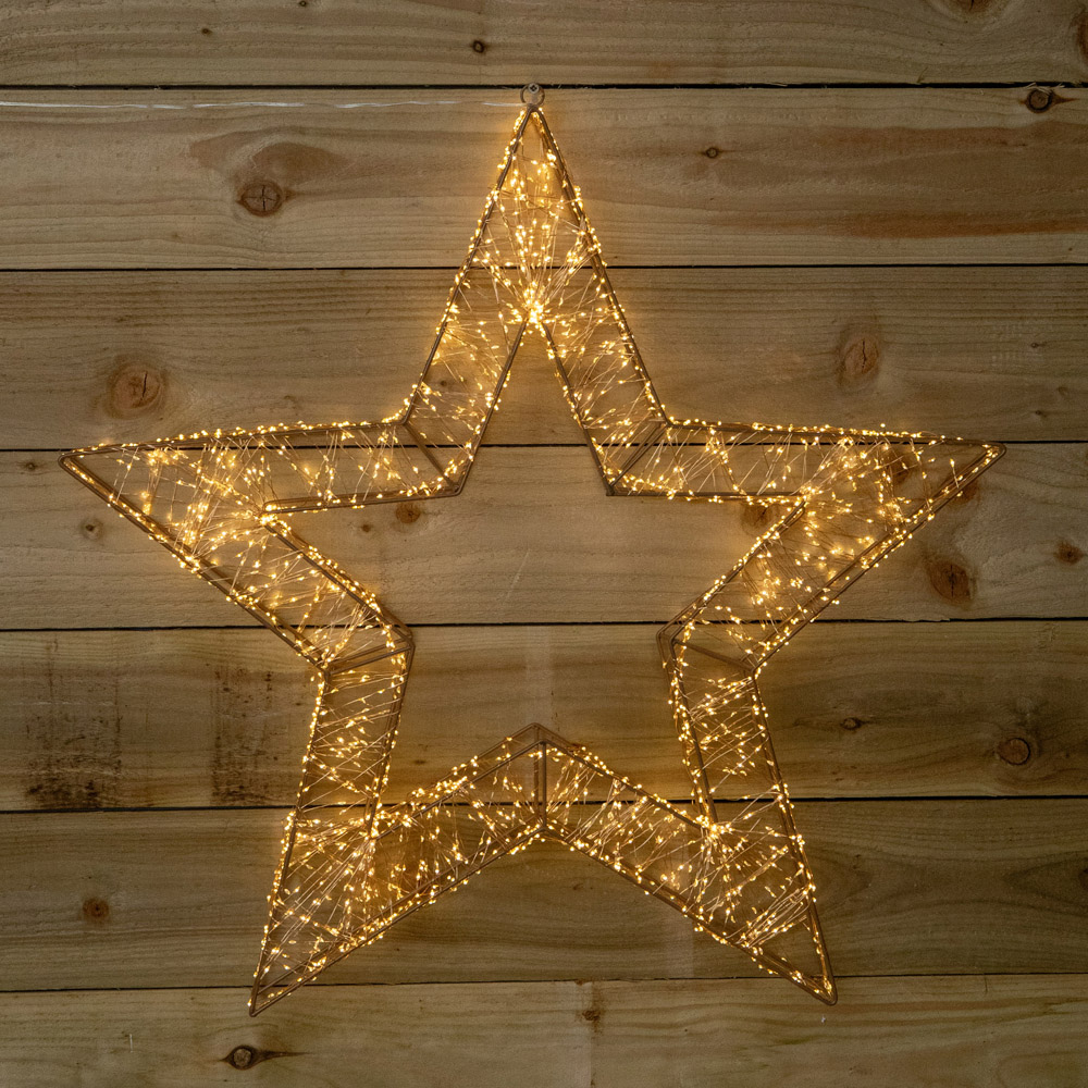 Samuel Alexander 2400 Warm White LED Light-Up Gold Christmas Star 58cm Image 5