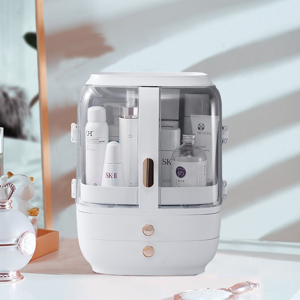Living and Home 2 Door Multifunctional Makeup Storage Organiser with Transparent Door Image 4