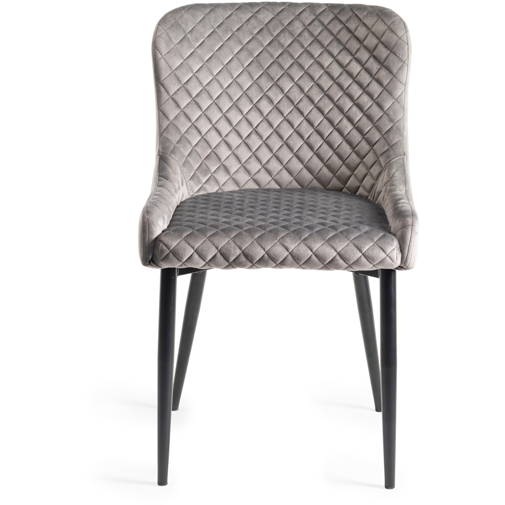 Bentley Designs Cezanne Set of 2 Grey Velvet Dining Chair Image 3