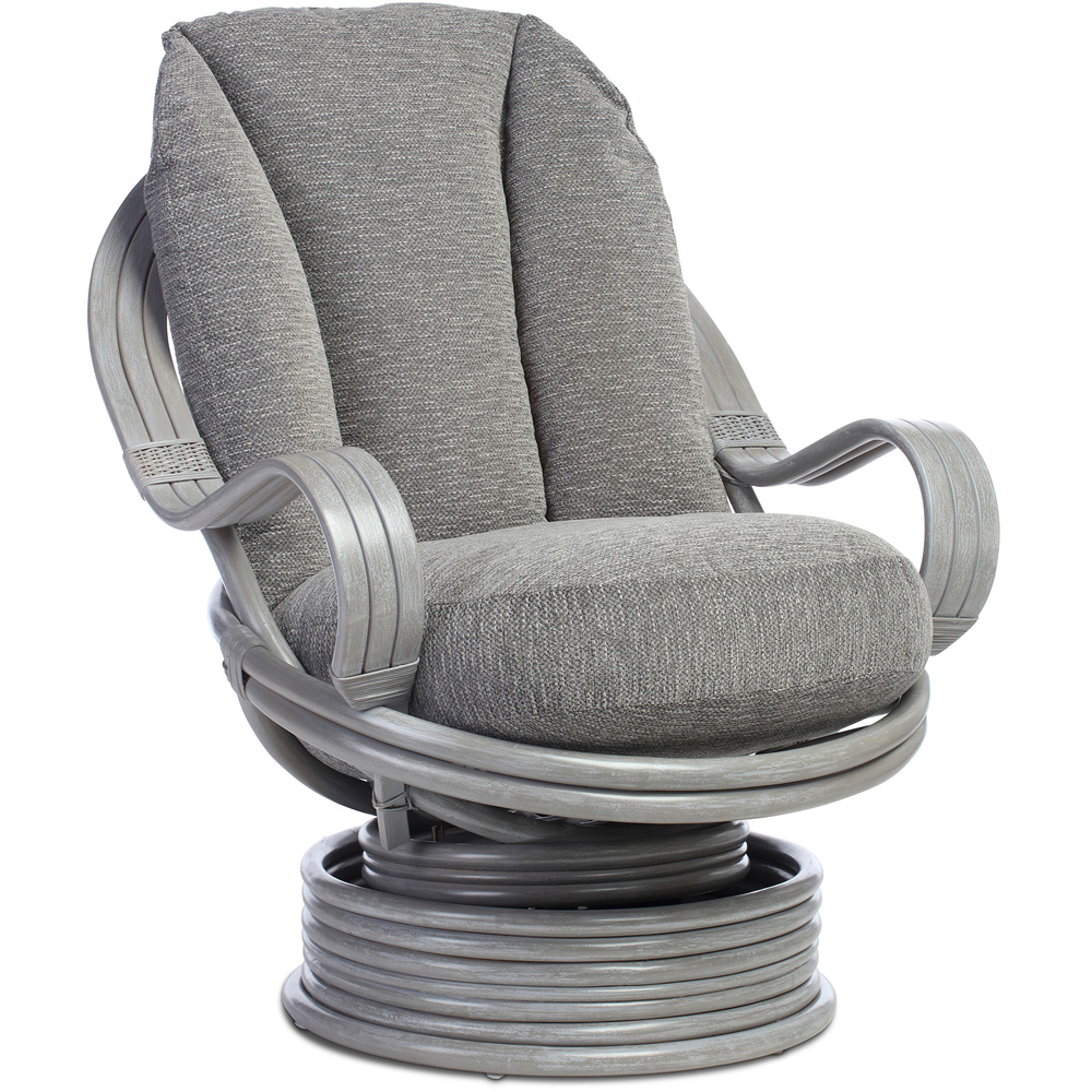 Desser Bali Grey Natural Rattan Laminated Swivel Rocker Chair Image 2