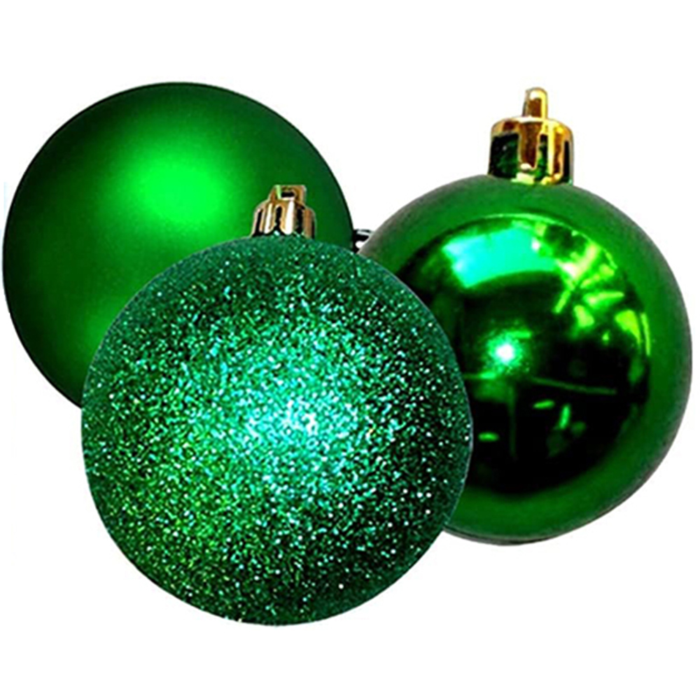 Shatchi 3cm Emerald Green Shatterproof Christmas Bauble 24 Pack Image 2