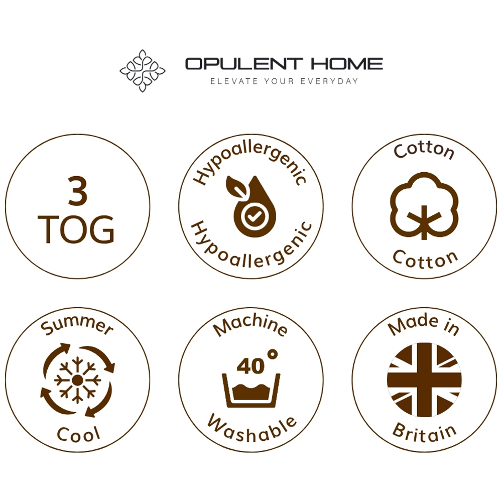 Opulent Home Single White Summer Cotton Duvet 3 Tog Image 9