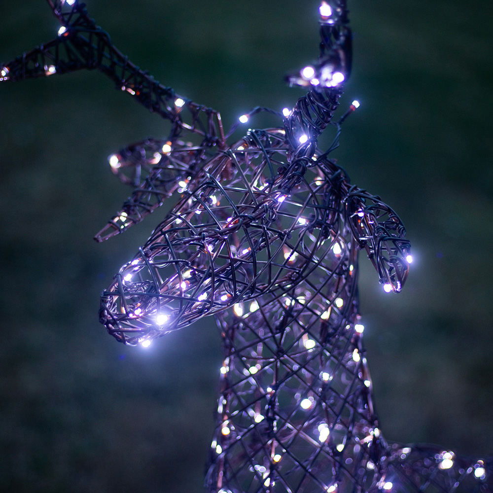 The Christmas Centre 330 LED Brown Wicker Light-Up Stag Reindeer 4.5ft Image 4